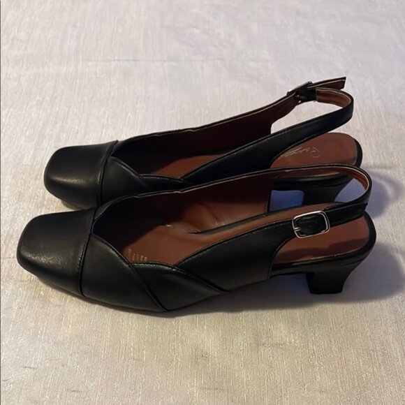 Peenge Black Slingback Women's Shoes - Picture 2 of 6